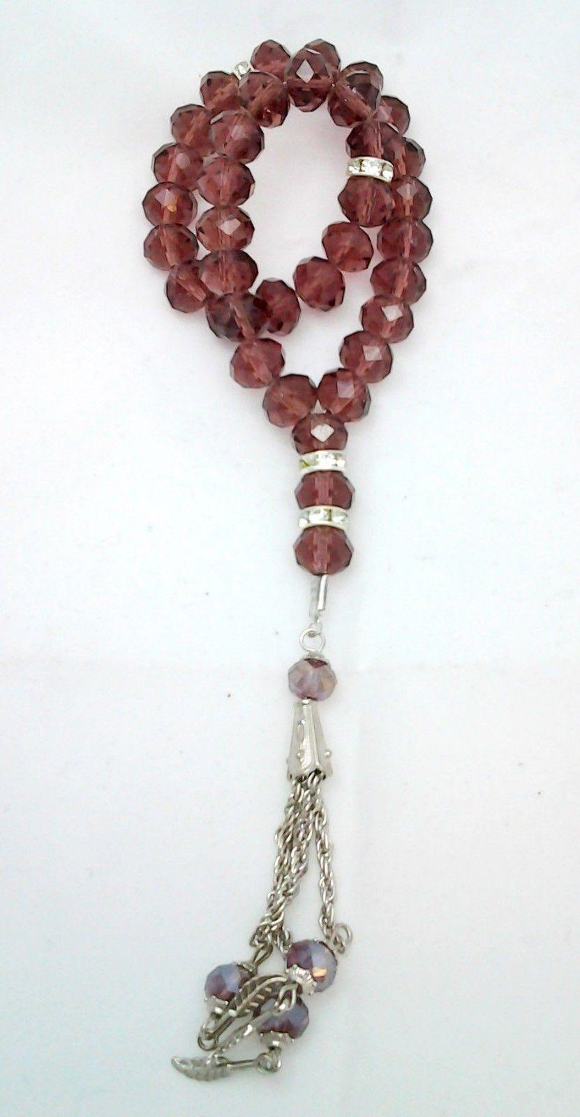 Salah 10mm Shiny Colorful Crystal Prayer Beads 33 Mesbaha - Arabian Shopping Zone