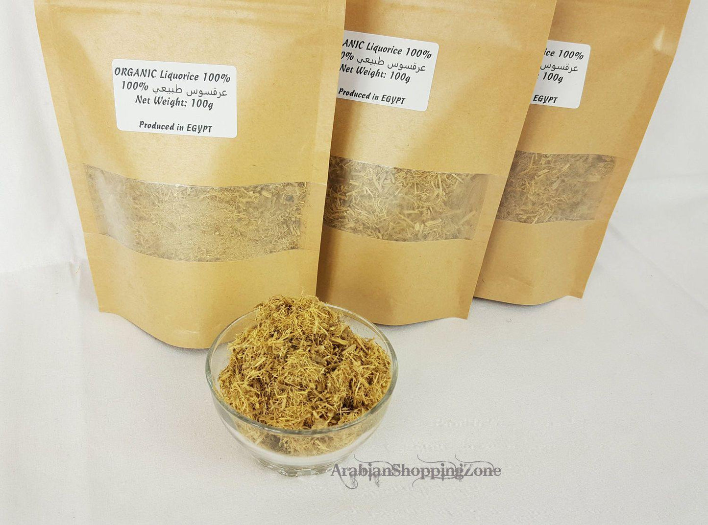 Natural Licorice root - Glycyrrhiza glabra- Organic dried tea herb 100g (3.5Oz) - Arabian Shopping Zone