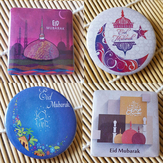 Muslim BADGE BUTTON PIN "Eid Mubarak" (Big Size 2.25inch/58mm) ISLAMIC GIFT - Arabian Shopping Zone