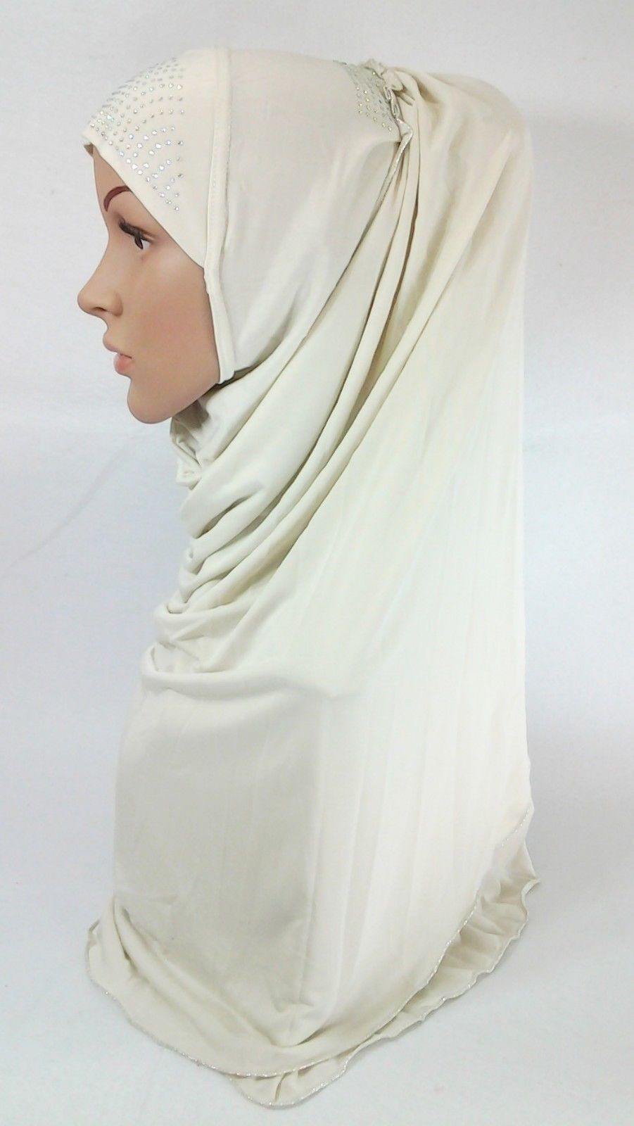 Pull-on Easy Muslim Hijab Fashion Islamic Scarf Viscose Ice Silk MLl061 - Arabian Shopping Zone