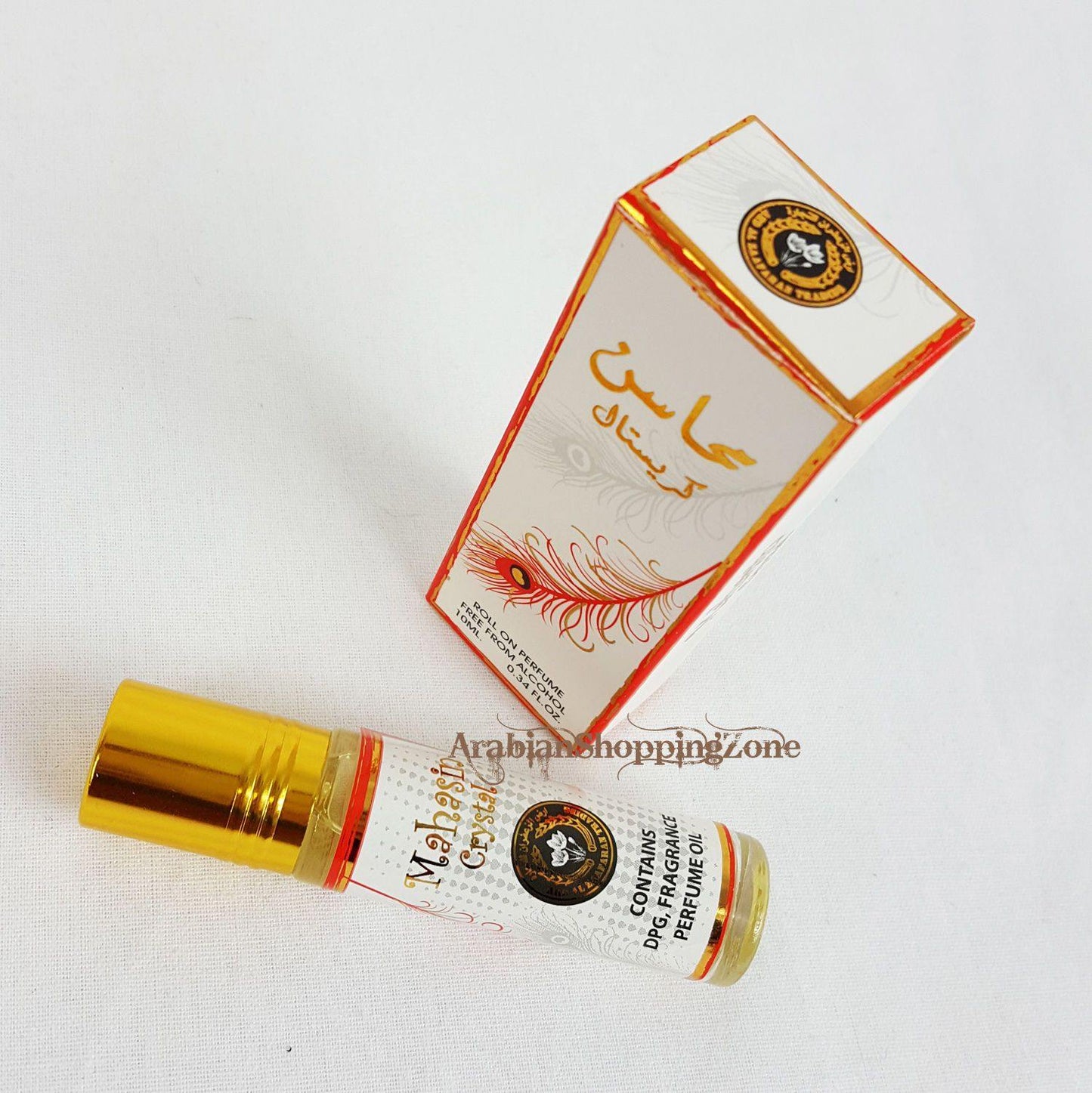 Mahasin Crystal Perfume Oil ATTAR 10ml (0.34OZ) UAE ARD AL ZAAFARAN No Alcohol - Arabian Shopping Zone
