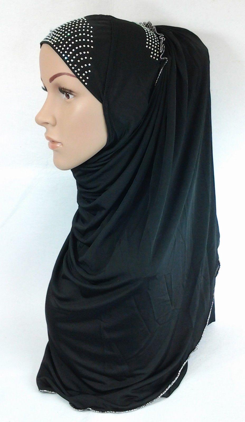 Pull-on Easy Muslim Hijab Fashion Islamic Scarf Viscose Ice Silk MLl061 - Arabian Shopping Zone