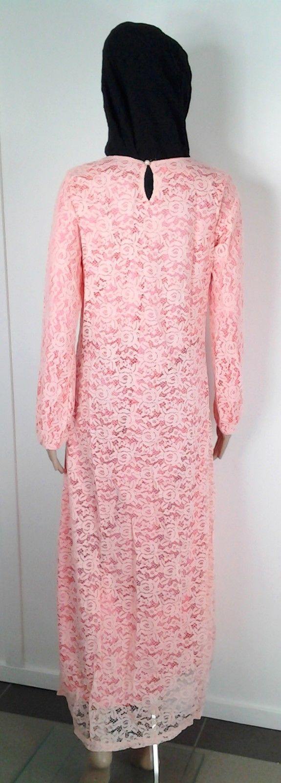 Lace Kaftan Women Islamic Abaya Jilbab Long Sleeve HSZ10016 (US6/EU36/UK10) - Arabian Shopping Zone