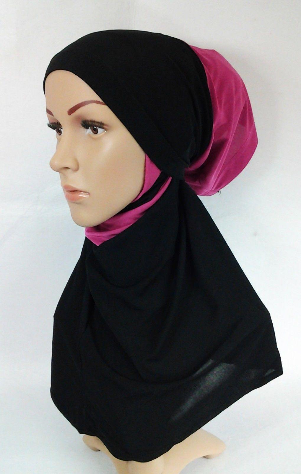 New Crystal Linen Amira Muslim Hijab 2-color-Pattern Scarf Islamic Headwear - Arabian Shopping Zone