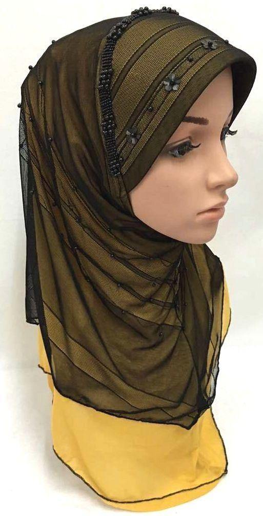Slip-on LightWeight Double-Mesh-layered Muslim Hijab Islamic Scarf Shawls - Arabian Shopping Zone