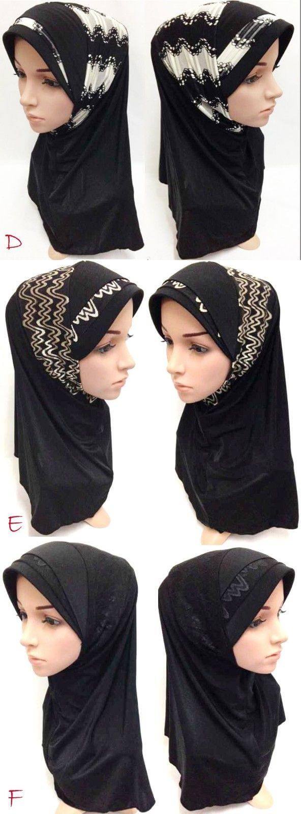 Viscose Ice Silk Lace Black Muslim Hijab Islamic Scarf Shawls - Arabian Shopping Zone