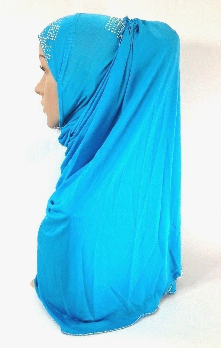 Pull-on Easy Muslim Hijab Fashion Islamic Scarf Viscose Ice Silk MLl061 - Arabian Shopping Zone