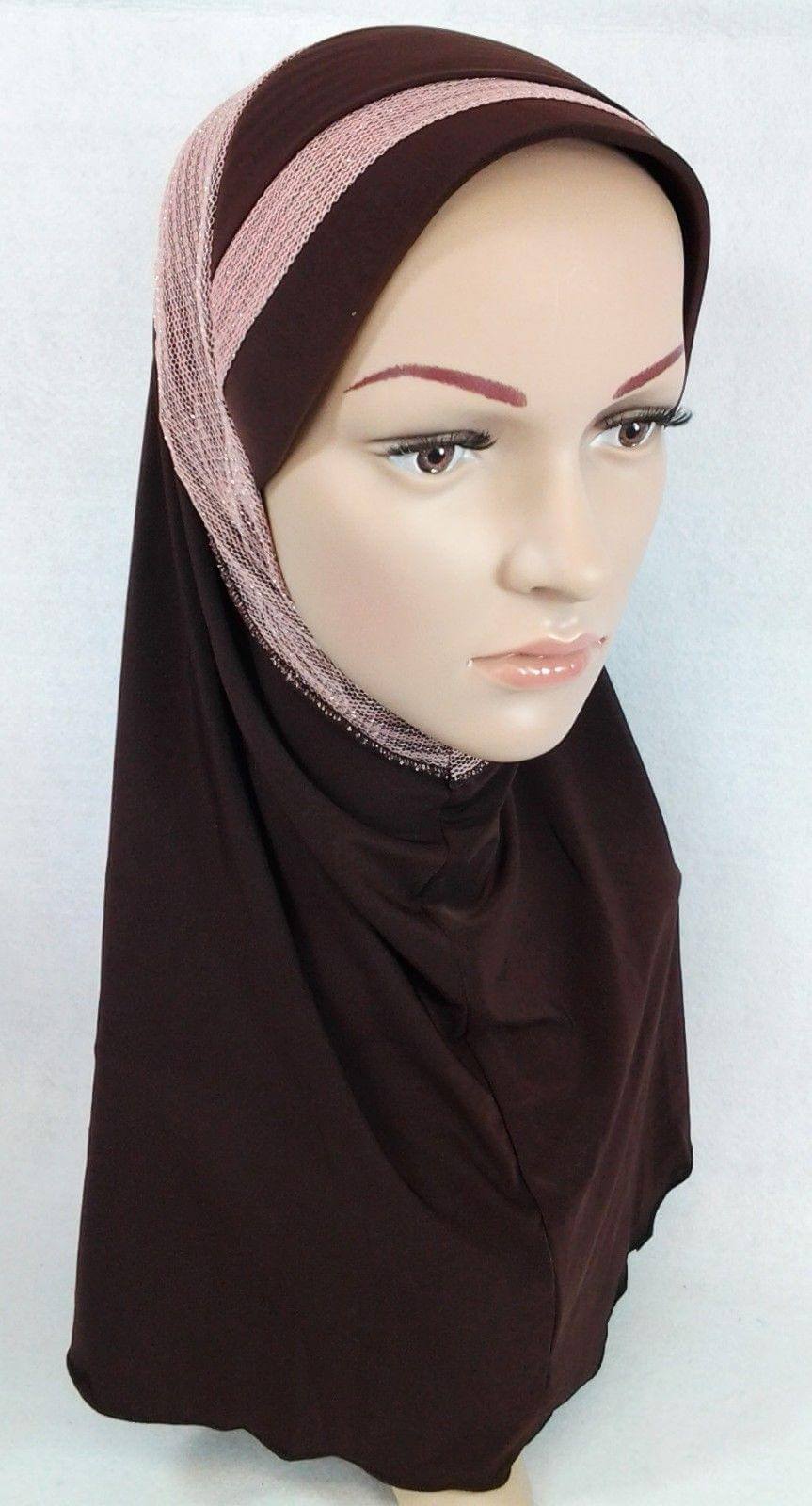 High Quality Viscose Lycra Lace Muslim Hijab Islamic Scarf Shawls Slip-on - Arabian Shopping Zone