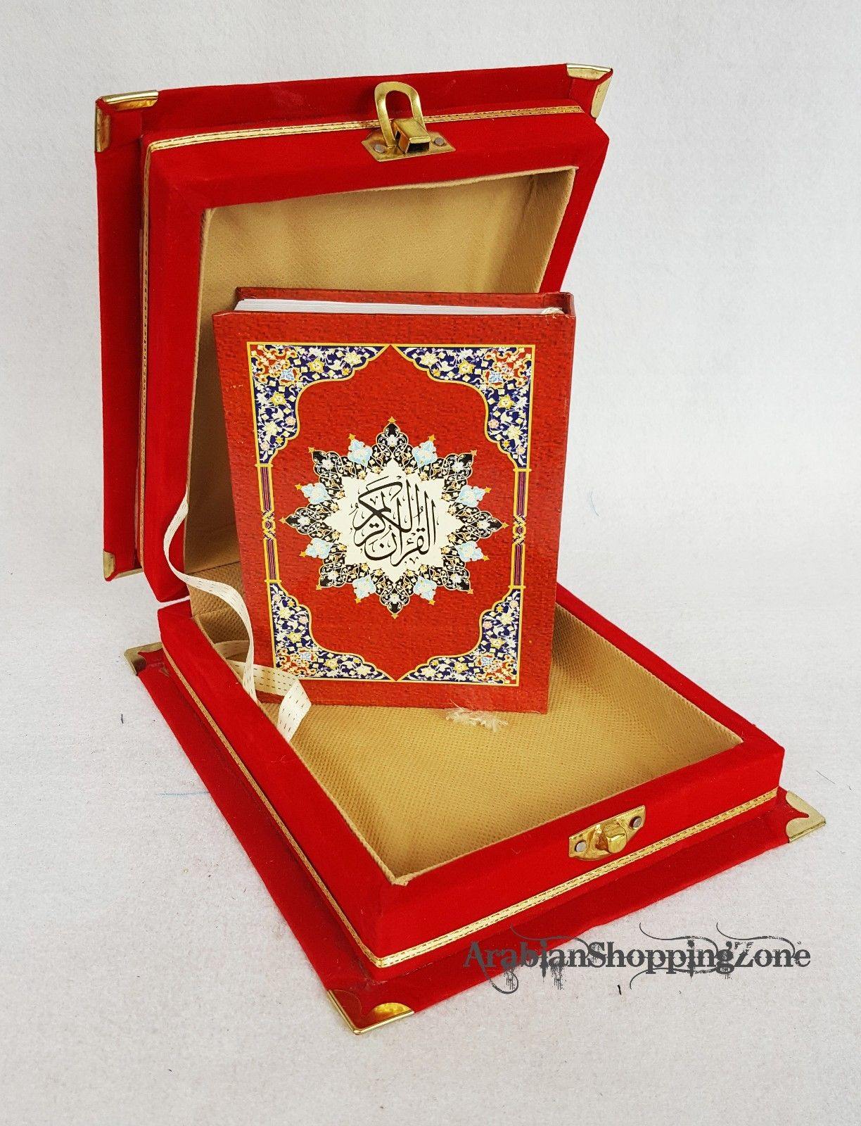 Holy Quran Koran Size 14x10cm (5.7*4")  Arabic With Velvet Box - Arabian Shopping Zone