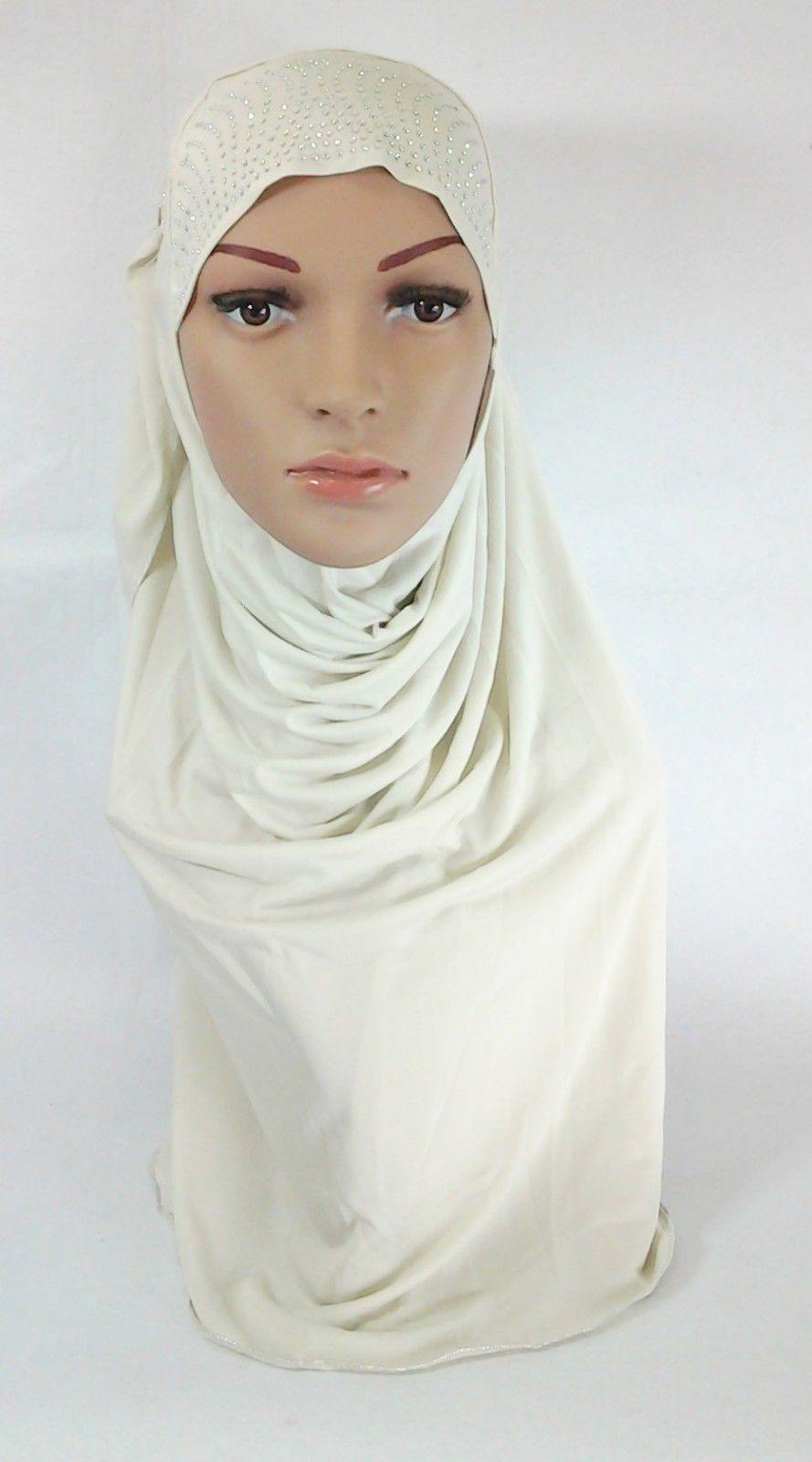 Pull-on Easy Muslim Hijab Fashion Islamic Scarf Viscose Ice Silk MLl061 - Arabian Shopping Zone