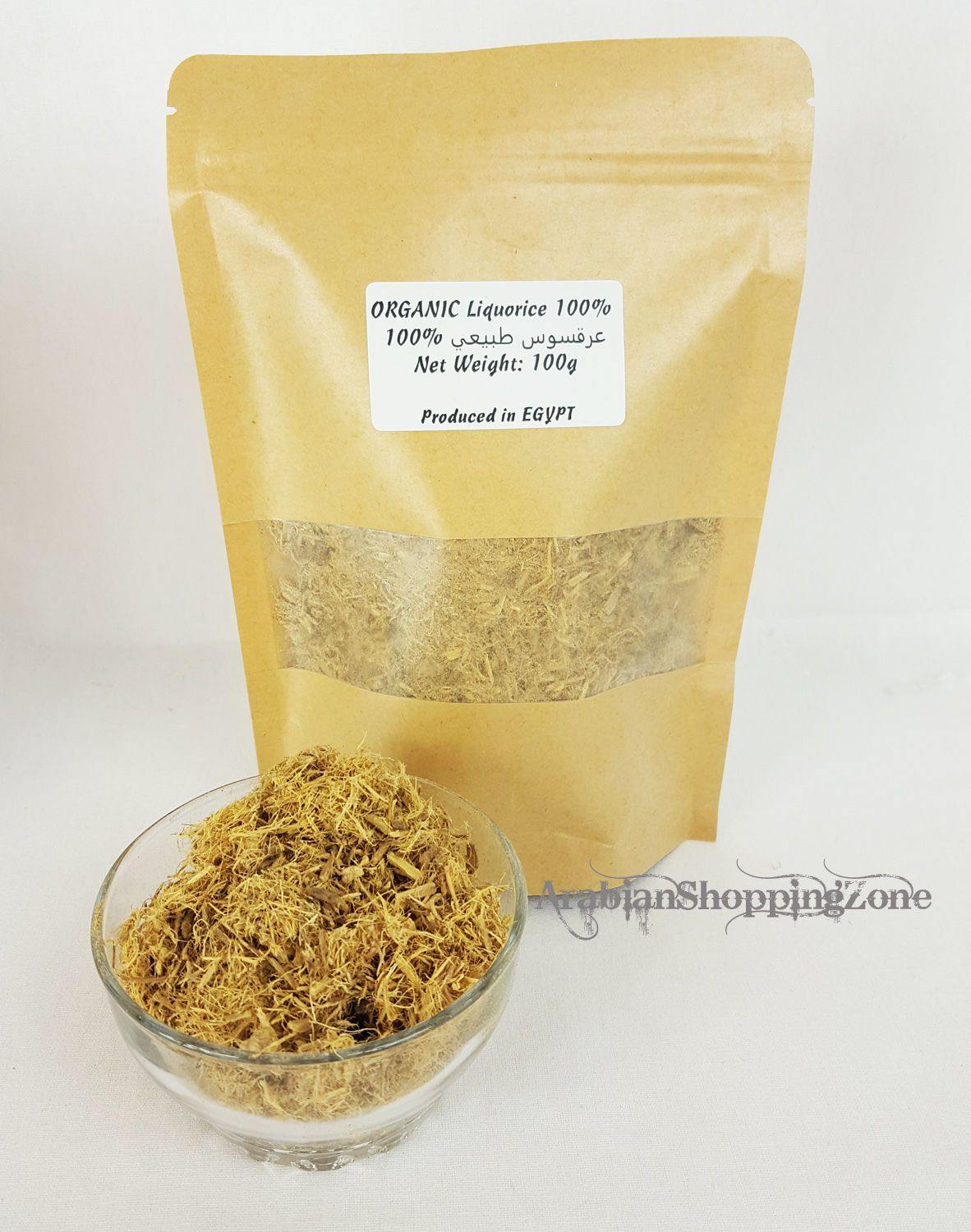 Natural Licorice root - Glycyrrhiza glabra- Organic dried tea herb 100g (3.5Oz) - Arabian Shopping Zone