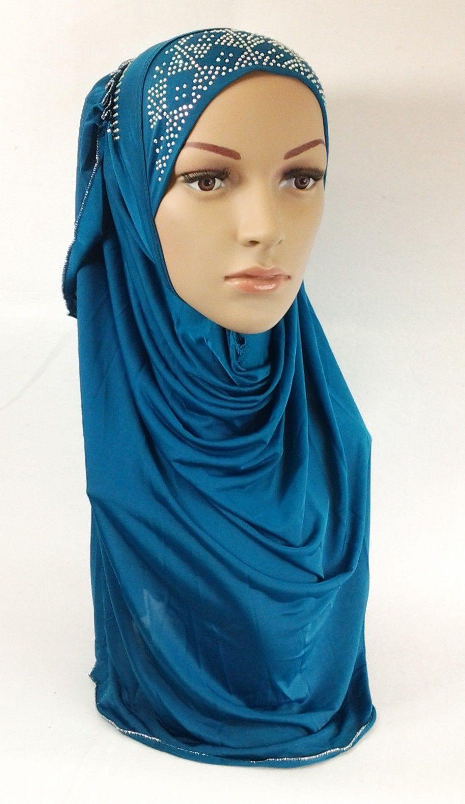 Pull-on Easy Muslim Hijab Fashion Islamic Scarf Viscose Ice Silk MLl061 - Arabian Shopping Zone