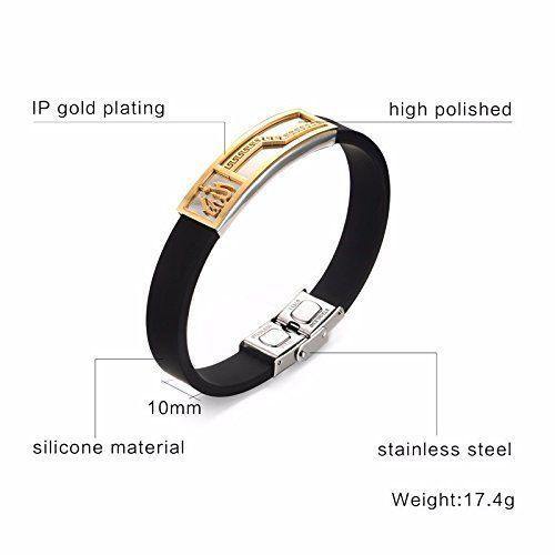 Muslim Islam Allah Bracelet Bangle Engraved Arabic Shahada Stainless Steel  Silicone Bracelets For Men Women Religious Jewelry