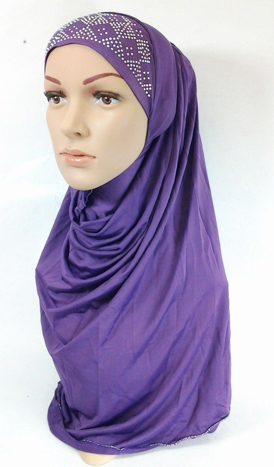 Pull-on Easy Muslim Hijab Fashion Islamic Scarf Viscose Ice Silk MLl061 - Arabian Shopping Zone