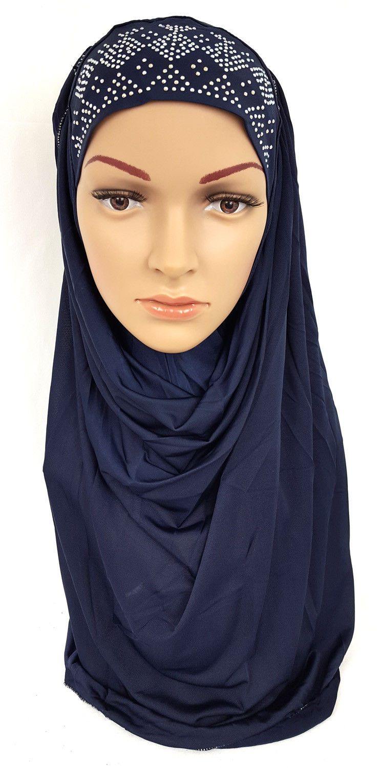 Pull-on Easy Muslim Hijab Fashion Islamic Scarf Viscose Ice Silk MLl061 - Arabian Shopping Zone