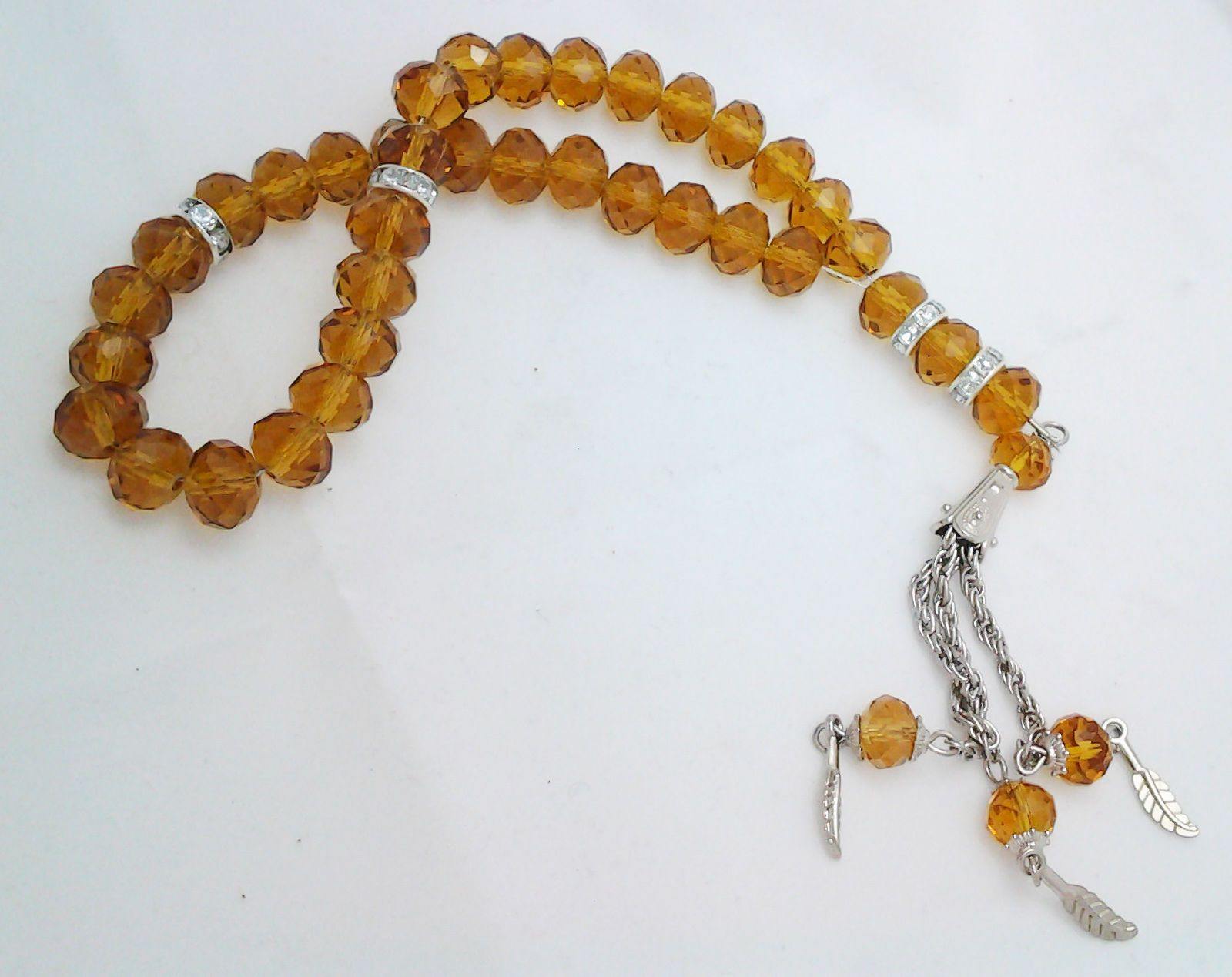 Salah 10mm Shiny Colorful Crystal Prayer Beads 33 Mesbaha - Arabian Shopping Zone
