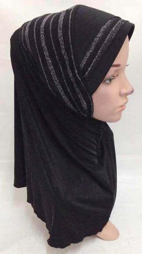 Viscose Ice Silk Lace Black Muslim Hijab Islamic Scarf Shawls - Arabian Shopping Zone