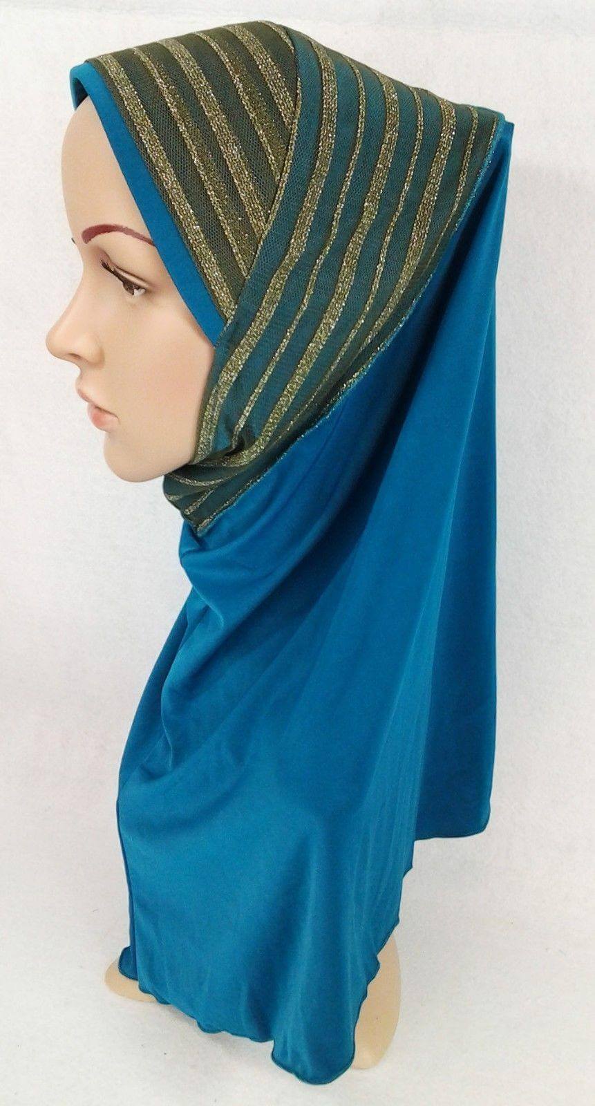 High Quality Viscose Lycra Lace Muslim Hijab Islamic Scarf Shawls Slip-on - Arabian Shopping Zone