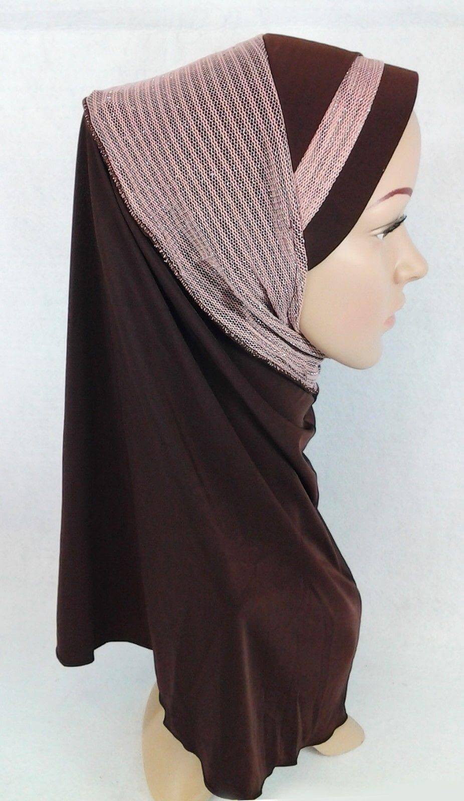 High Quality Viscose Lycra Lace Muslim Hijab Islamic Scarf Shawls Slip-on - Arabian Shopping Zone