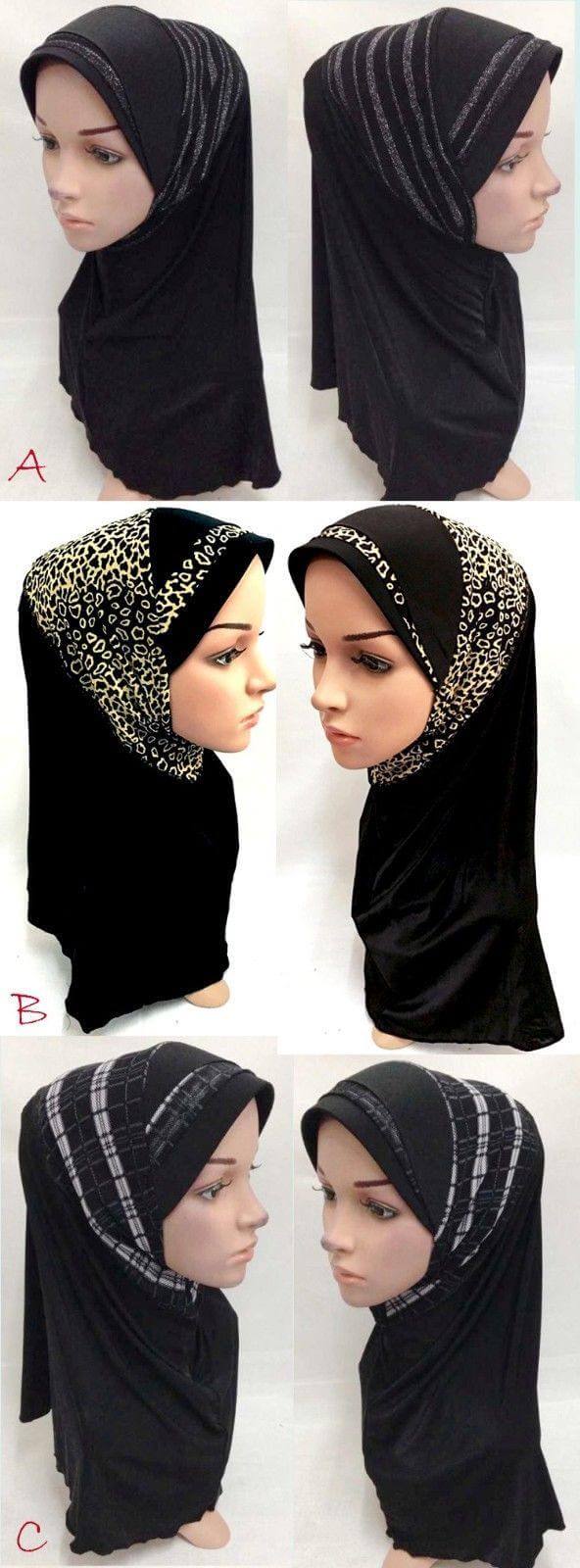 Viscose Ice Silk Lace Black Muslim Hijab Islamic Scarf Shawls - Arabian Shopping Zone