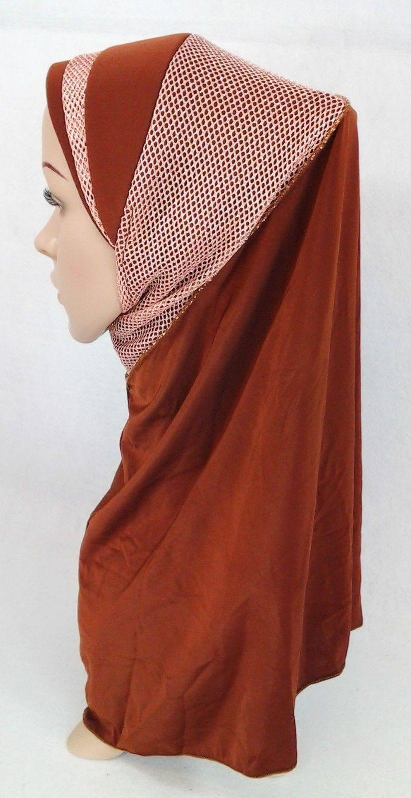 High Quality Viscose Lycra Lace Muslim Hijab Islamic Scarf Shawls Slip-on - Arabian Shopping Zone