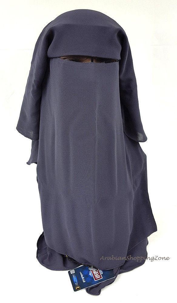 Premium Quality Women 3-layers Niqab Scarf Set Hijab Jilbab Abaya IslamWear - Arabian Shopping Zone