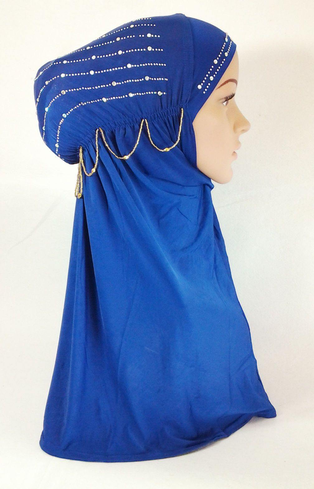 Polyester Ice Silk RhineStone Hijab Muslim Scraf Islamic Amira ASZ089A - Arabian Shopping Zone
