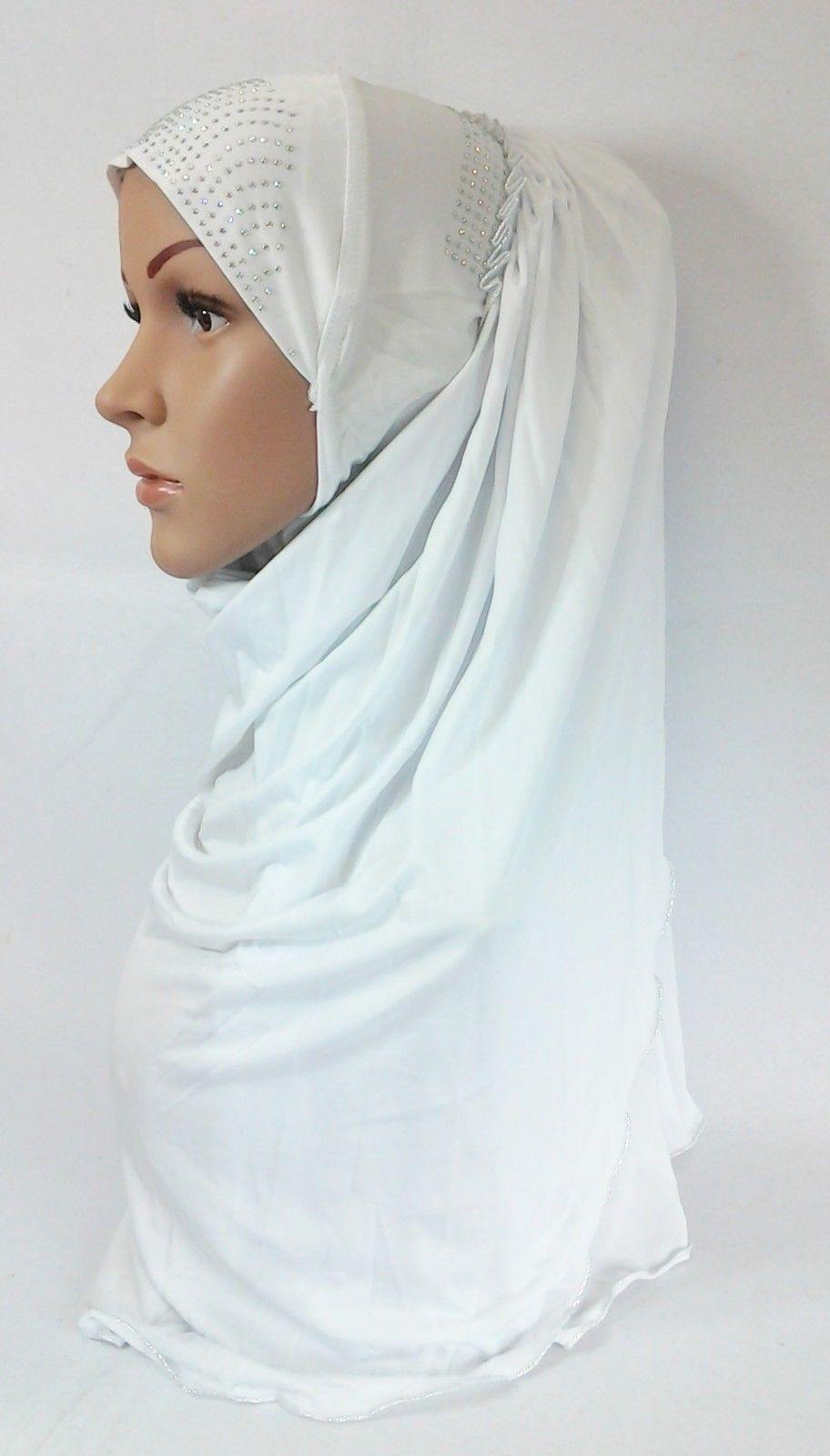 Pull-on Easy Muslim Hijab Fashion Islamic Scarf Viscose Ice Silk MLl061 - Arabian Shopping Zone