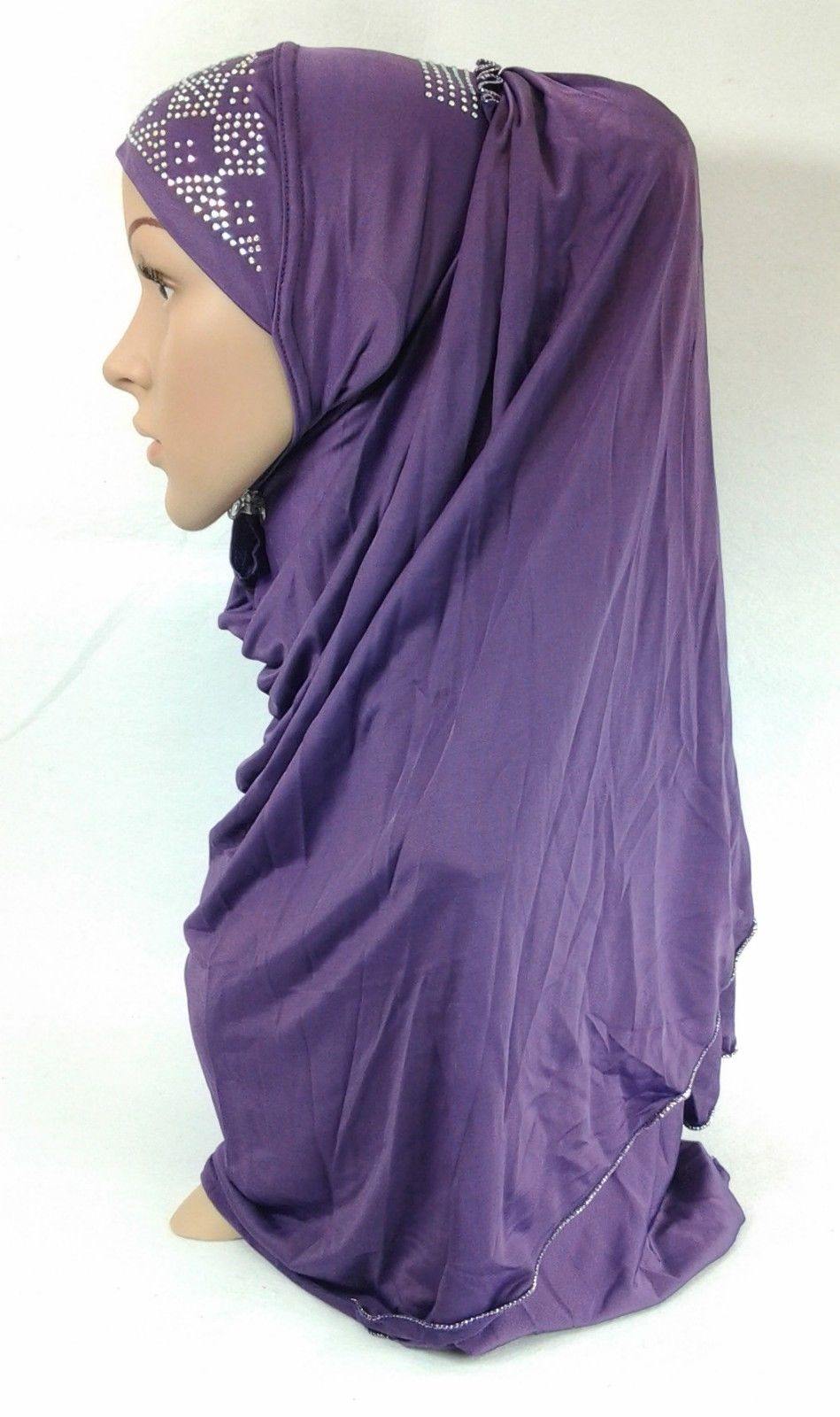 Pull-on Easy Muslim Hijab Fashion Islamic Scarf Viscose Ice Silk MLl061 - Arabian Shopping Zone