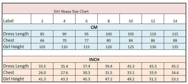 Stylish Girls Muslim Dress Kids Long Sleeve Abaya Islamic 4-12T - Arabian Shopping Zone