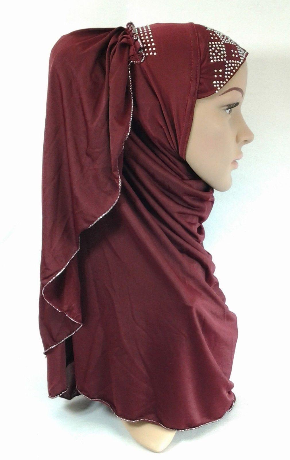 Pull-on Easy Muslim Hijab Fashion Islamic Scarf Viscose Ice Silk MLl061 - Arabian Shopping Zone