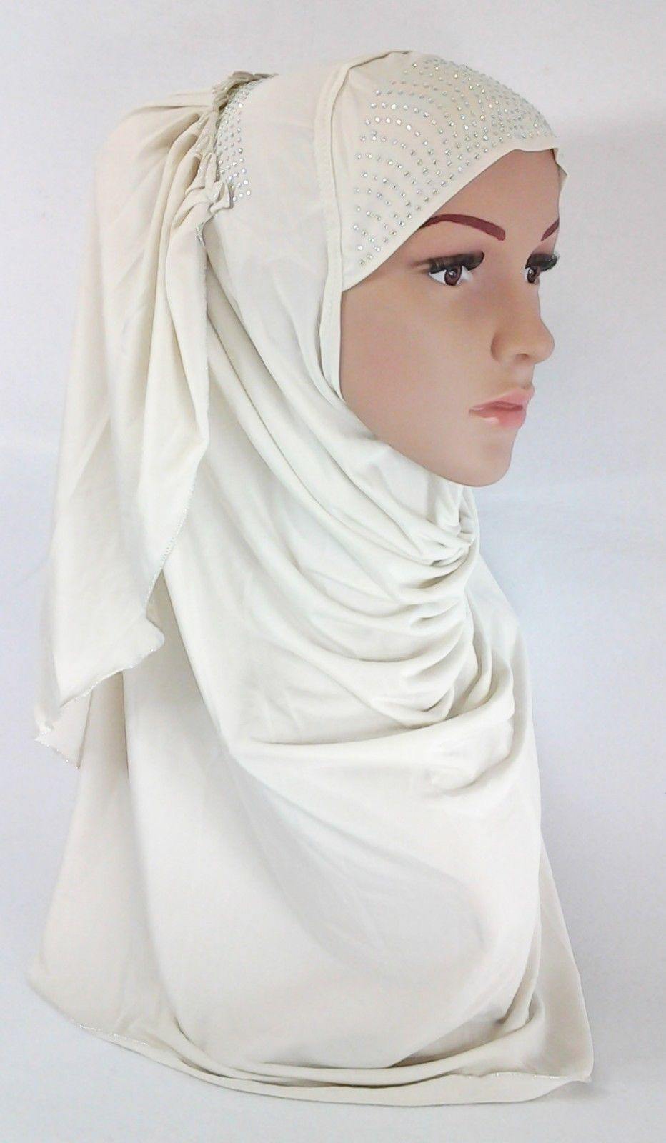 Pull-on Easy Muslim Hijab Fashion Islamic Scarf Viscose Ice Silk MLl061 - Arabian Shopping Zone