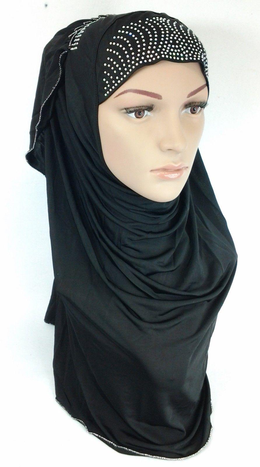 Pull-on Easy Muslim Hijab Fashion Islamic Scarf Viscose Ice Silk MLl061 - Arabian Shopping Zone