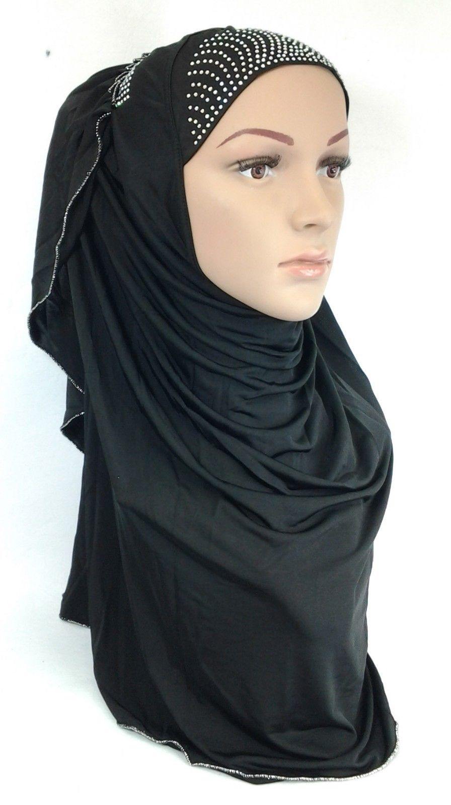 Pull-on Easy Muslim Hijab Fashion Islamic Scarf Viscose Ice Silk MLl061 - Arabian Shopping Zone