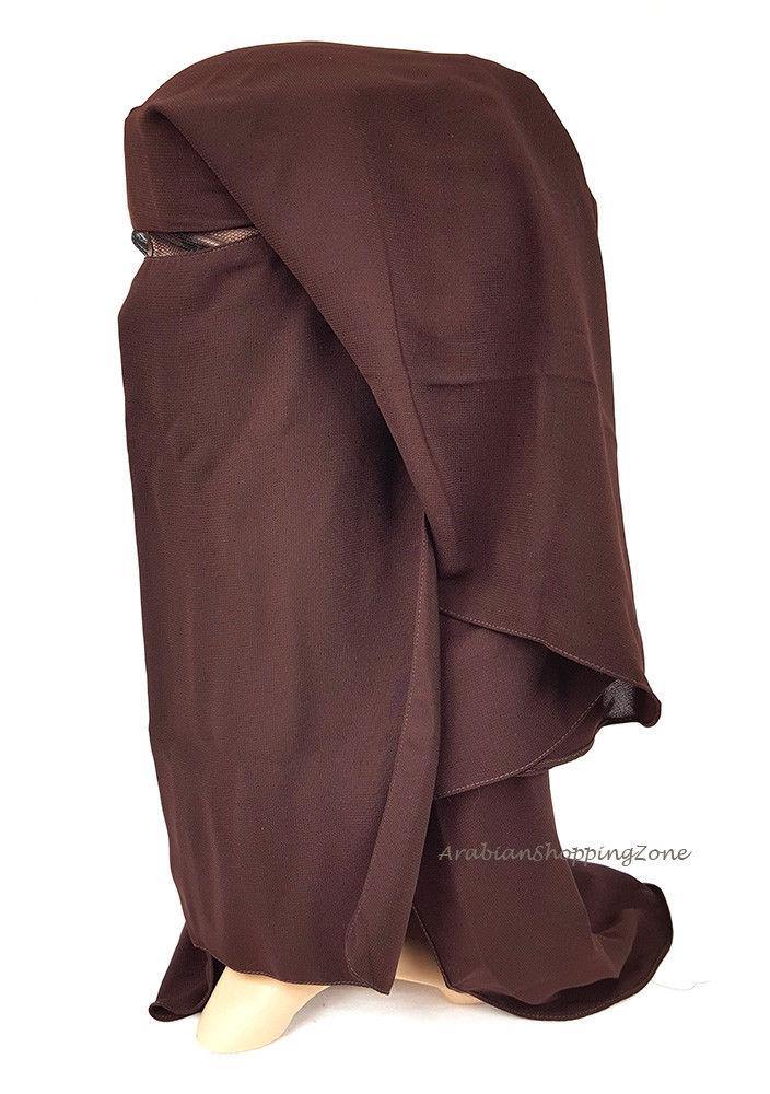 Premium Quality Women 3-layers Niqab Scarf Set Hijab Jilbab Abaya IslamWear - Arabian Shopping Zone