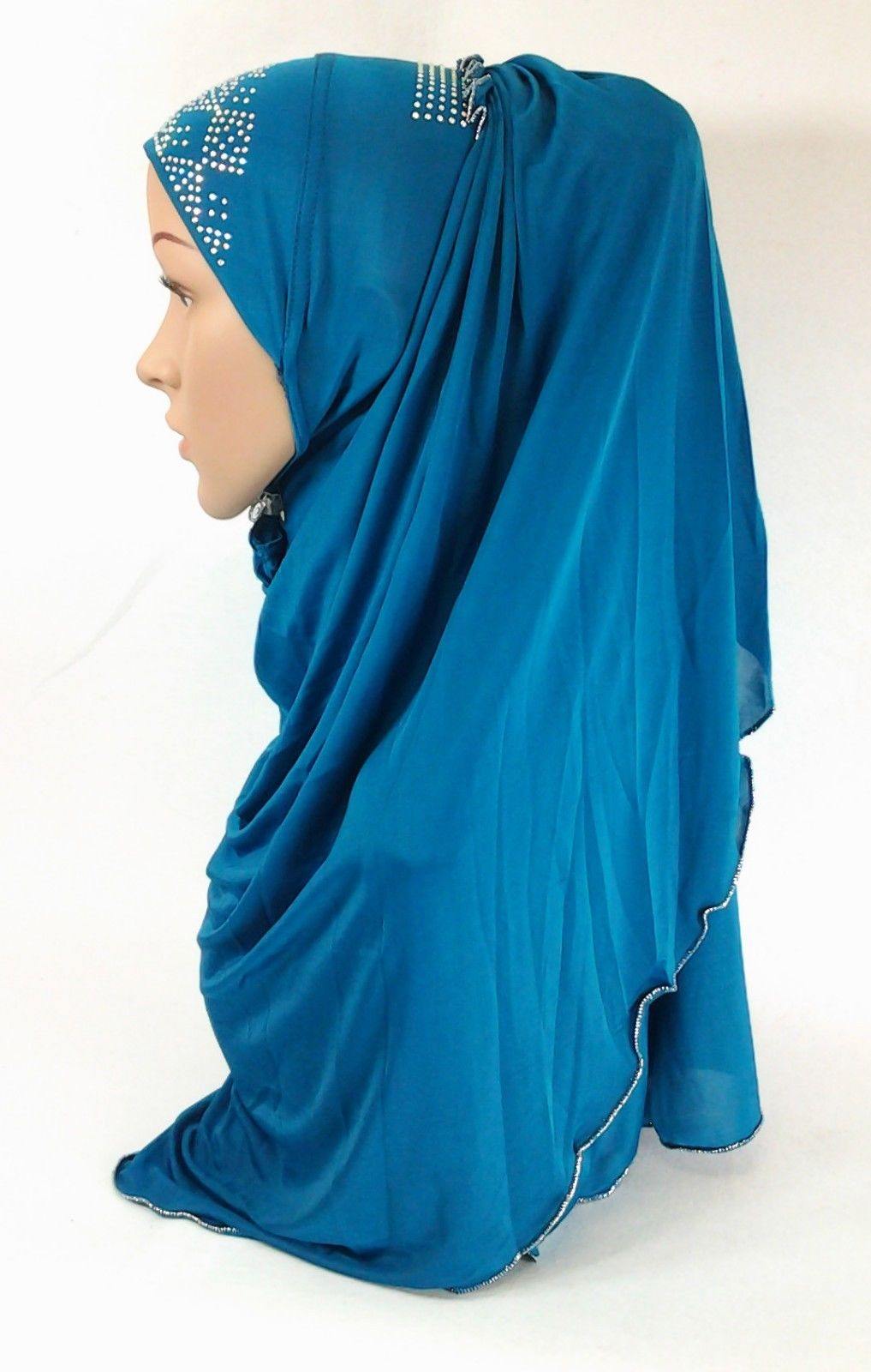 Pull-on Easy Muslim Hijab Fashion Islamic Scarf Viscose Ice Silk MLl061 - Arabian Shopping Zone