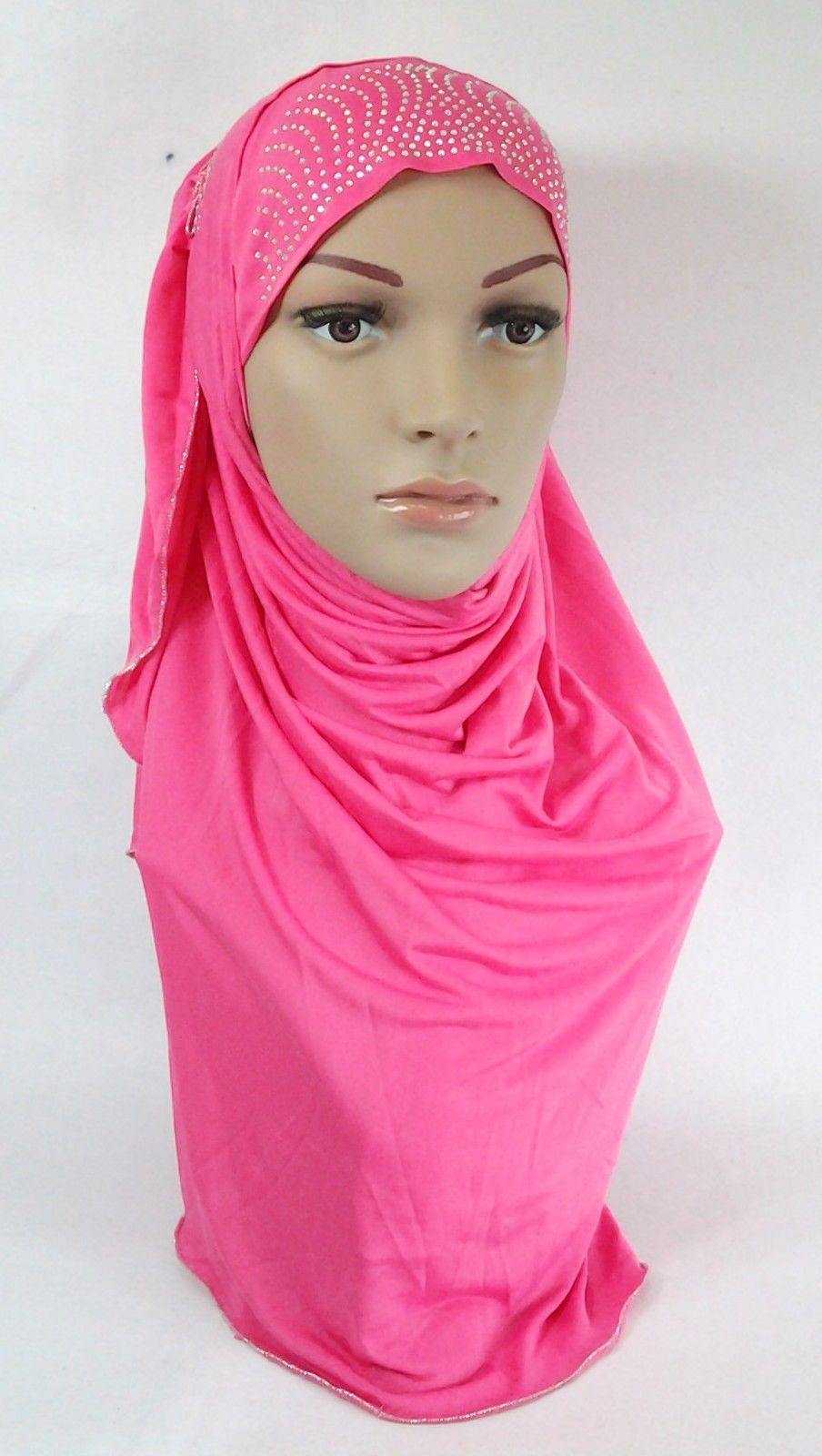 Pull-on Easy Muslim Hijab Fashion Islamic Scarf Viscose Ice Silk MLl061 - Arabian Shopping Zone