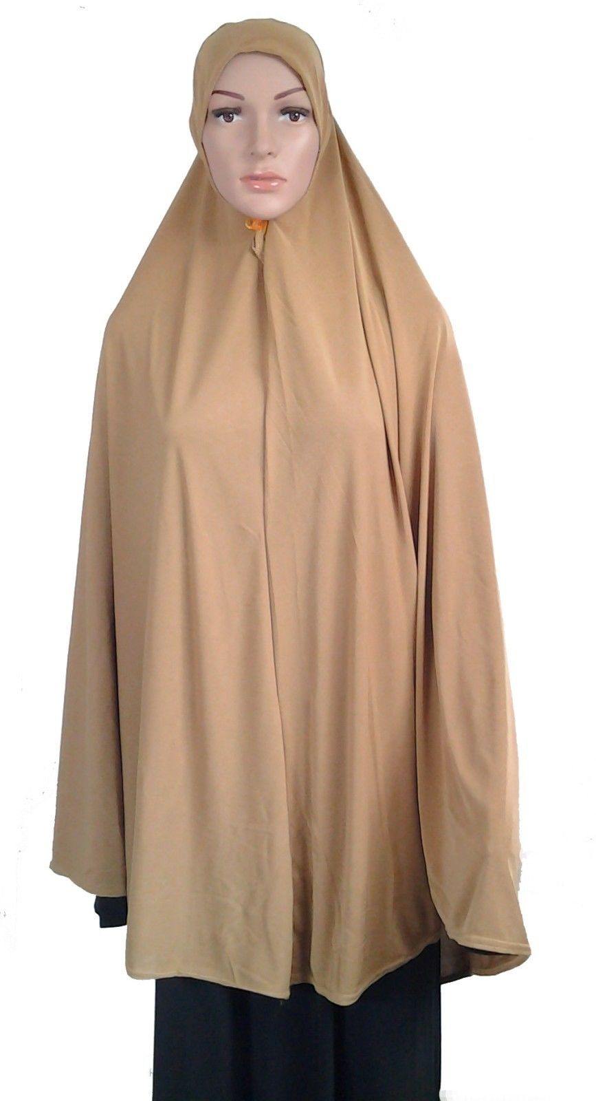 Khimar Muslim Hijab Fashion Islamic Scarf Polyester Crystal Hemp ASZ0788 - Arabian Shopping Zone