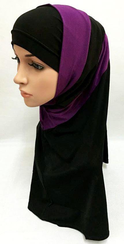 Crystal Linen Amira Muslim Hijab 2-color-Pattern Scarf - Arabian Shopping Zone
