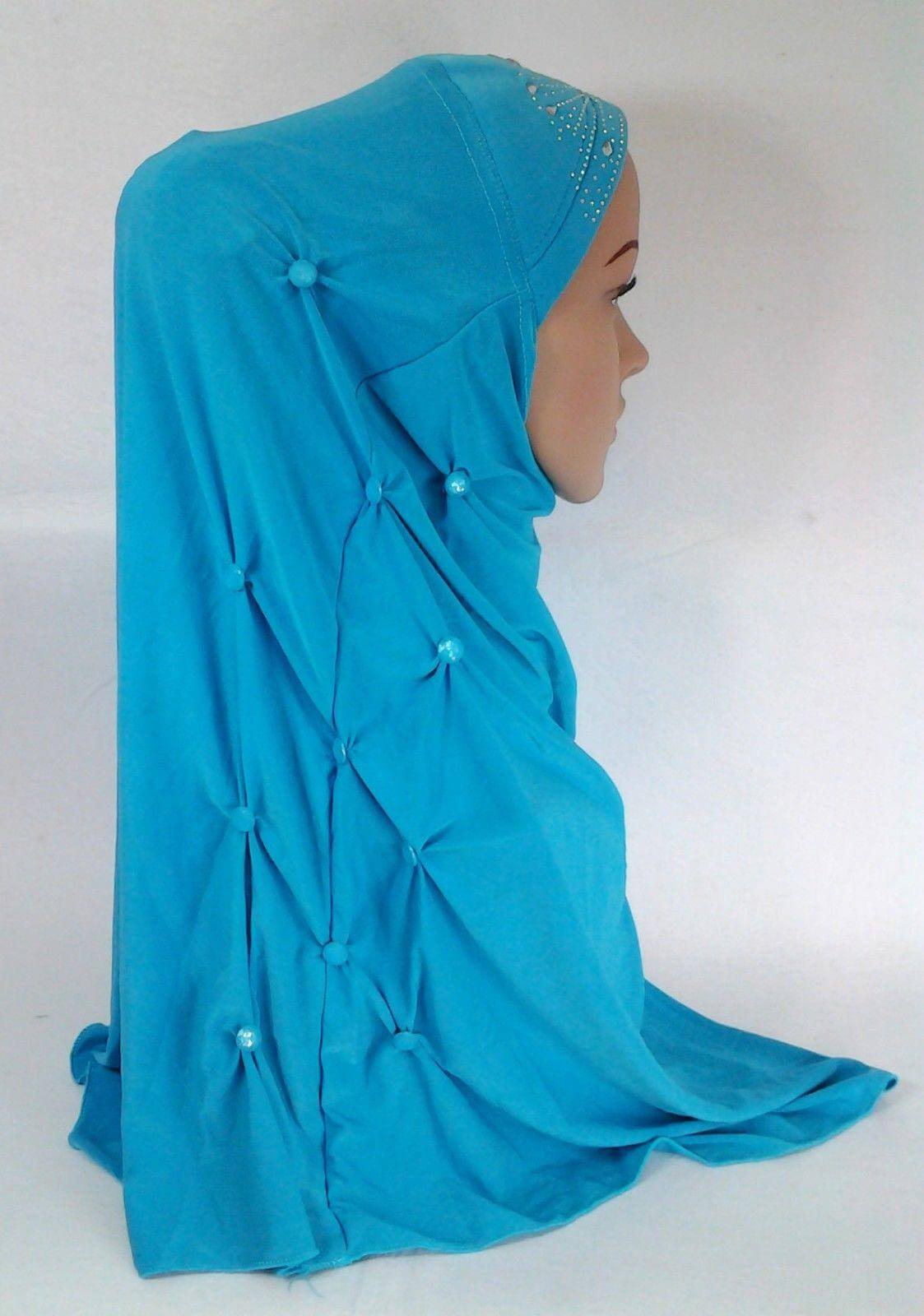 Crystal Hemp Over Chest Hijab Muslim Scarf Islamic Amira Hijab 12-Color - Arabian Shopping Zone