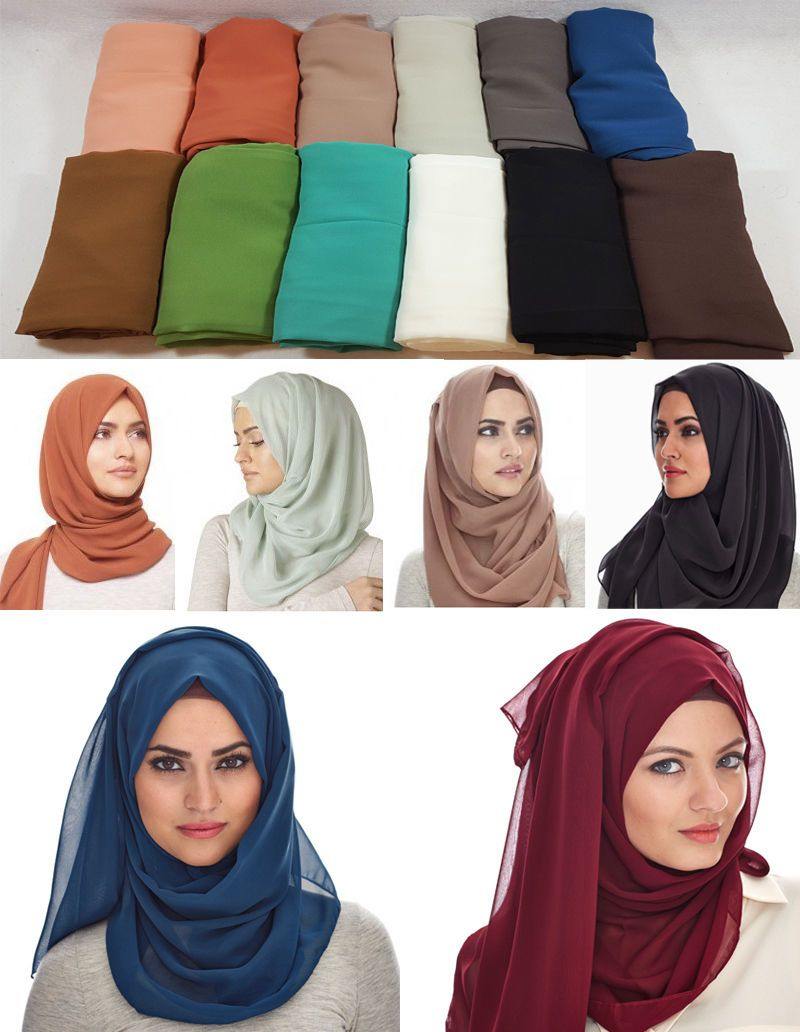 Muslim Hijab Chiffon Hijab/MaxiScarf/ Wrap/Shawl / 20+colors/70*26" (180*67CM) - Arabian Shopping Zone