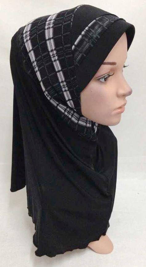 Viscose Ice Silk Lace Black Muslim Hijab Islamic Scarf Shawls - Arabian Shopping Zone