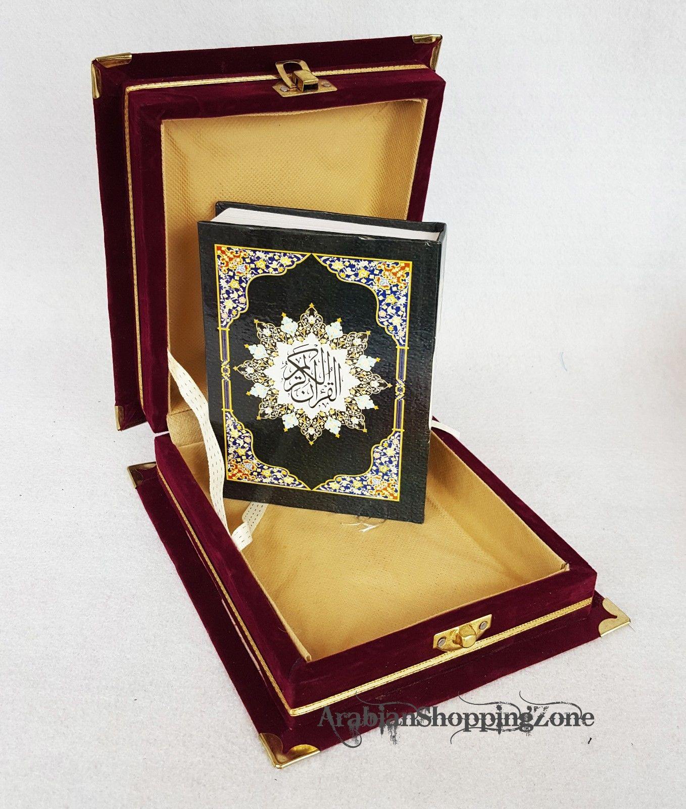 Holy Quran Koran Size 14x10cm (5.7*4")  Arabic With Velvet Box - Arabian Shopping Zone