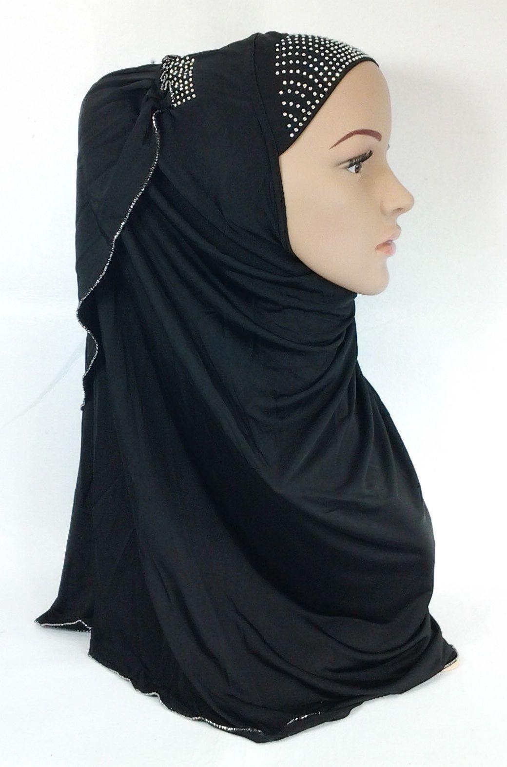 Pull-on Easy Muslim Hijab Fashion Islamic Scarf Viscose Ice Silk MLl061 - Arabian Shopping Zone