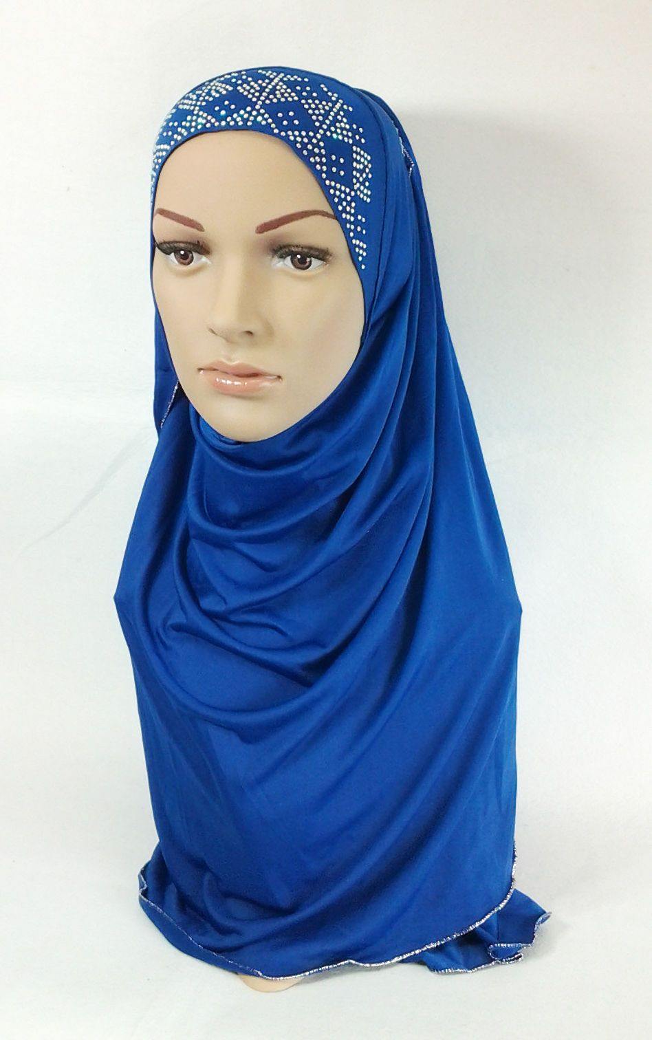 Pull-on Easy Muslim Hijab Fashion Islamic Scarf Viscose Ice Silk MLl061 - Arabian Shopping Zone