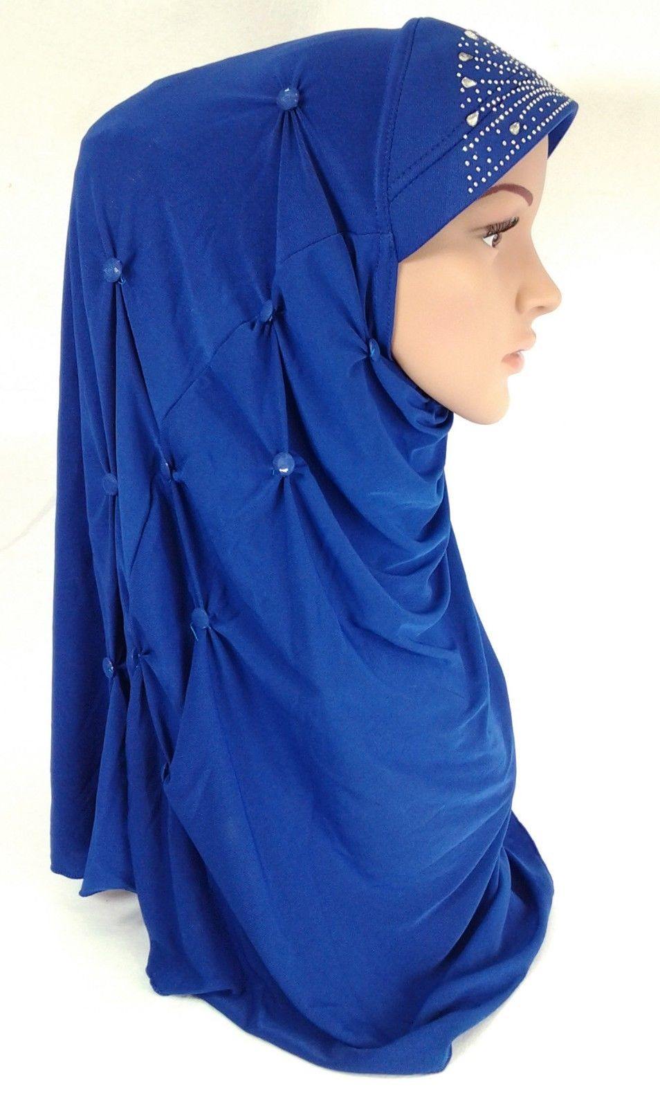 New Crystal Hemp Over Chest Hijab Muslim Scarf Islamic Amira Hijab 12-Color - Arabian Shopping Zone