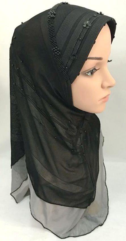 Slip-on LightWeight Double-Mesh-layered Muslim Hijab Islamic Scarf Shawls - Arabian Shopping Zone