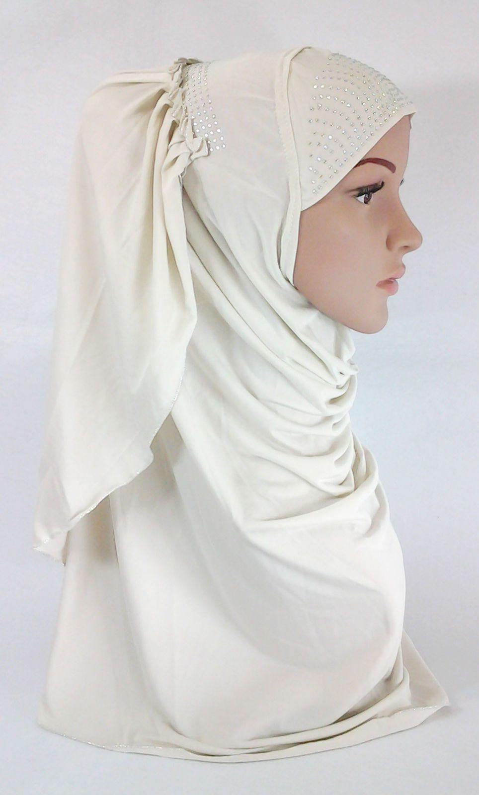 Pull-on Easy Muslim Hijab Fashion Islamic Scarf Viscose Ice Silk MLl061 - Arabian Shopping Zone