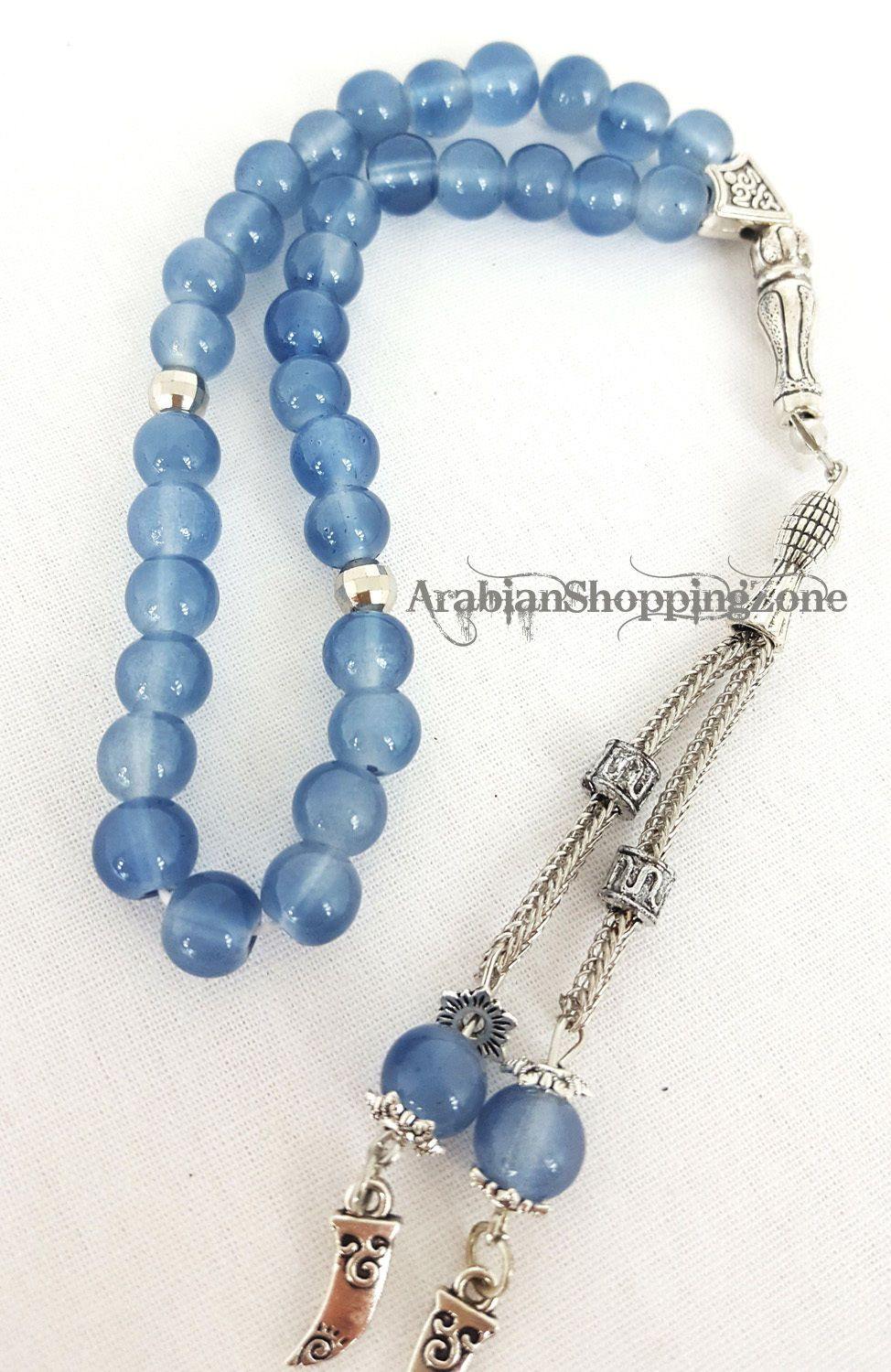 Islamic Salah 8mm Gemstone Prayer Beads 33 Misbaha Tasbih Sibha Masbaha - Arabian Shopping Zone