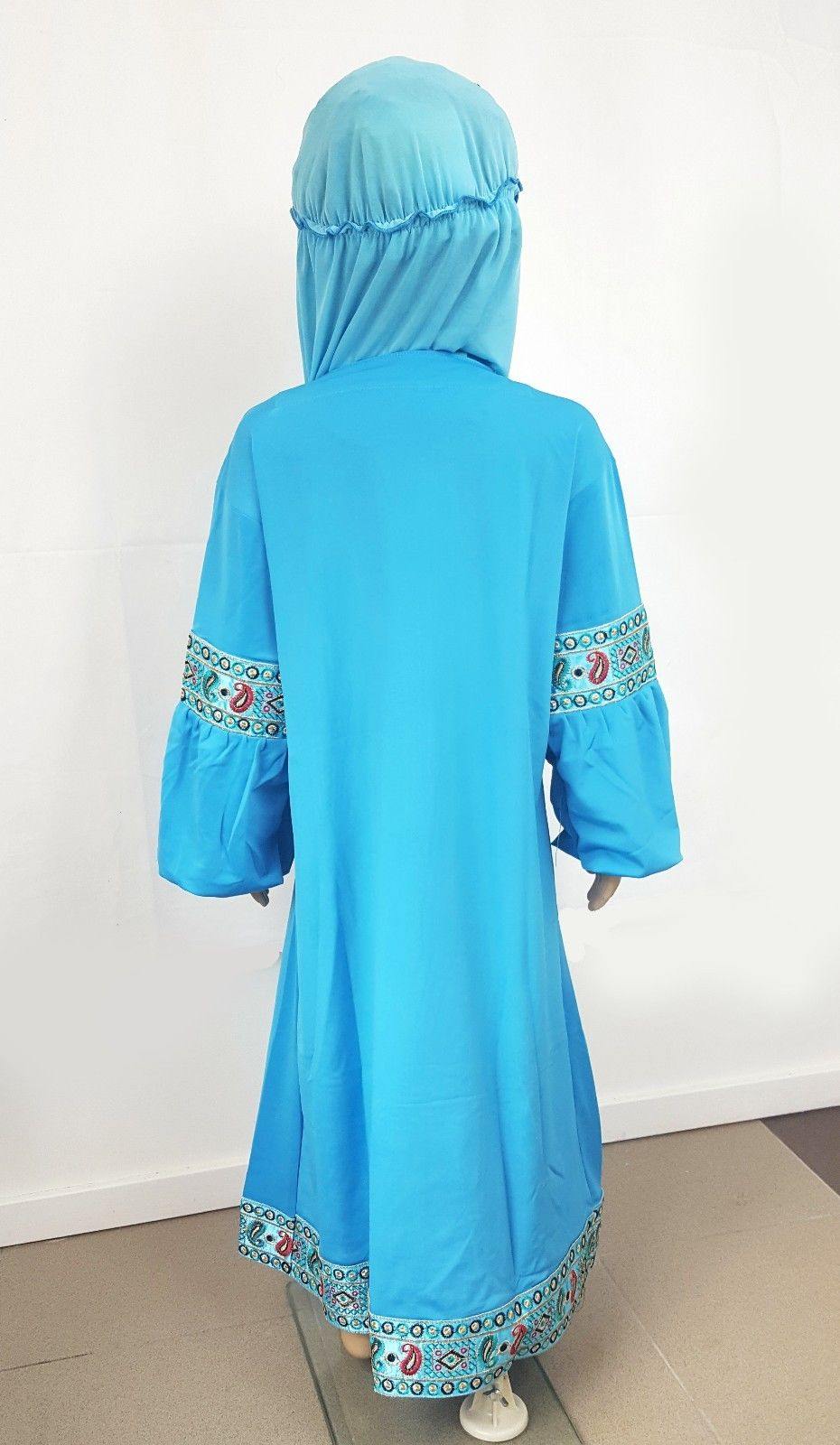 High Quality Children Girls Dress Kids Long Sleeve Holiday Abaya 6-12T - Arabian Shopping Zone